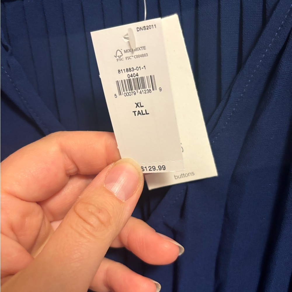 Banana Republic Factory XL Tall Navy Chiffon Dress - Picture 4 of 10